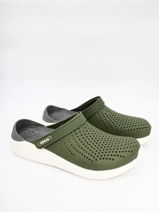 crocs literide clog olive - grey