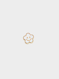 Flower Happy Face Metallic Charm