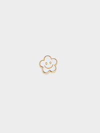Flower Happy Face Metallic Charm
