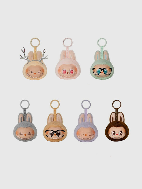 Labubu Head Keychain + accessories (sunglasses and headband)